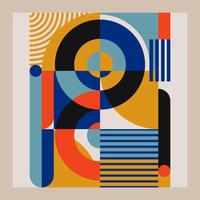 Abstract geometric with bauhaus style background vector