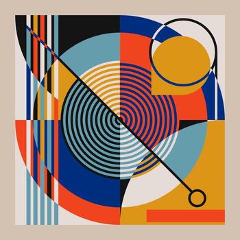 Abstract geometric with bauhaus style background vector