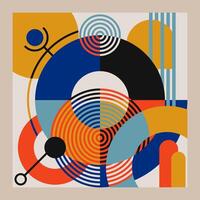 Abstract geometric with bauhaus style background vector