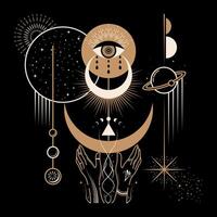mágico místico y esotérico celestial constelación ilustración vector
