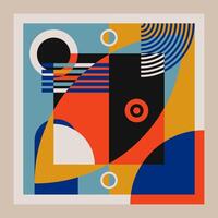 Abstract geometric with bauhaus style background vector