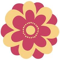 Cute flower flat icon isolated on white background. vector