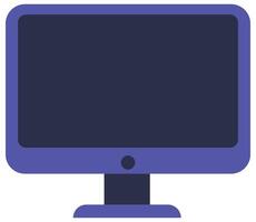 monitor plano icono aislado en blanco antecedentes. vector