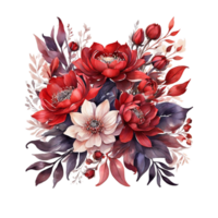 akvarell blombukett png