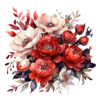 bouquet di fiori ad acquerello png