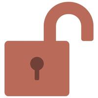 Open padlock icon isolated on a white background. vector