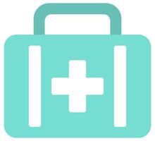 First aid kit medical flat icon isolated on white background. vector