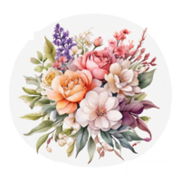 bouquet de fleurs aquarelle png