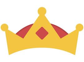 Golden king crown flat icon illustration isolated on white background. vector