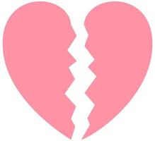 Broken heart flat icon isolated on white background. vector