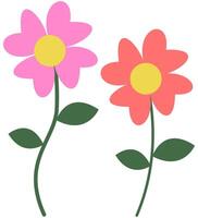 Cartoon flower illustration isolated on white background. vector