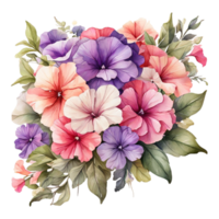 bouquet de fleurs aquarelle png