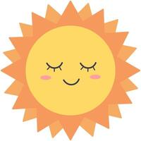 Adorable sun icon illustration isolated on white background. vector