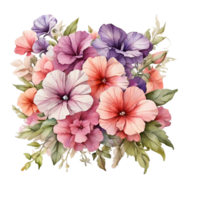 buquê de flores em aquarela png