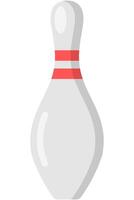 Flat illustration of bowling pin isolated on white background. vector