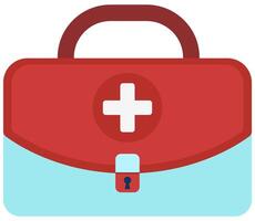 Flat illustration of first aid box isolated on white background. vector