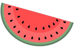 Flat icon slice of watermelon isolated on white background. vector