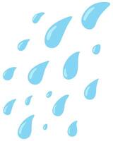 azul agua gotas aislado en blanco antecedentes. vector