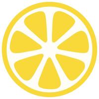 Lemon slice flat icon isolated on white background. vector