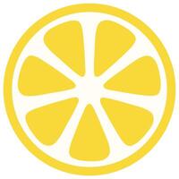 Lemon slice flat icon isolated on white background. vector