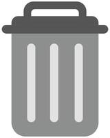 Grey trash can icon isolated on white background. vector