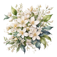 ramo de flores de acuarela png