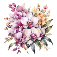 akvarell blombukett png