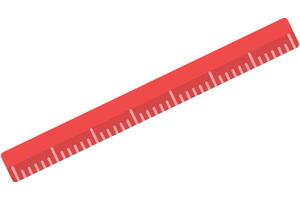 Flat school ruler isolated on white background. vector