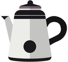 Flat icon of modern tea or coffee pot isolated on white background. vector