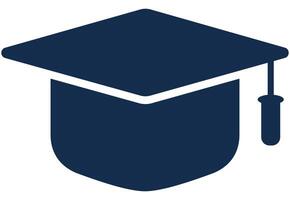 Graduation cap icon isolated on white background. vector