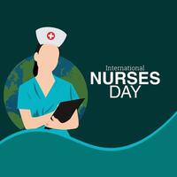 International Nurses Day . May 12th International Nurses Day thank you card. Thank you for your hard work, National Nurses Day is observed in United States on 6th May nurses make to society vector