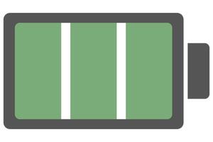 Full battery flat icon isolated on white background. vector