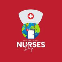 International Nurses Day . May 12th International Nurses Day thank you card. Thank you for your hard work, National Nurses Day is observed in United States on 6th May nurses make to society vector