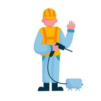 Construction worker character illustration sets vector