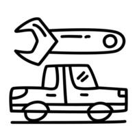 Car service and repairing of doodle icon sets vector
