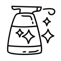 spray gun of cleaning service doodle icons vector