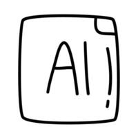 Artificial intelligence doodle icons vector