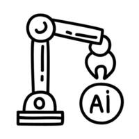 Artificial intelligence doodle icons vector