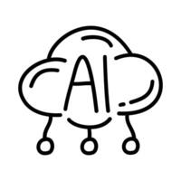 Artificial intelligence doodle icons vector