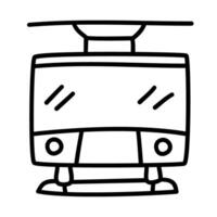 train transport of package shipping and delivery in doodle icons vector