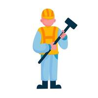 Construction worker character illustration sets vector