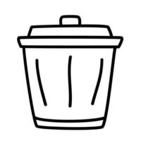 trash of cleaning service doodle icons vector
