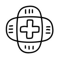 bandage of medical check up with doodle icons vector