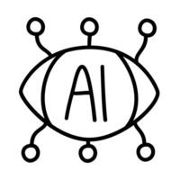 Artificial intelligence doodle icons vector