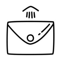 sending message of package shipping and delivery in doodle icons vector