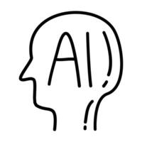 Artificial intelligence doodle icons vector