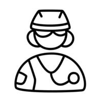 nurse of medical check up with doodle icons vector