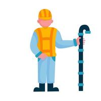 Construction worker character illustration sets vector