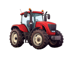 cartoon tractor on transparent background png