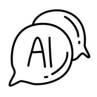 Artificial intelligence doodle icons vector